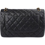 Chanel Quilted Caviar Leather Gold Jumbo Double Flap Crossbody Bag