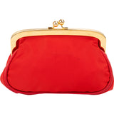 Prada Red Tessuto Triangel Kiss-Lock Coin Wallet