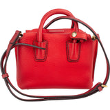 MCM Red Pebbled Leather Aren Mini Top Handle Crossbody Bag