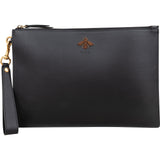 Gucci Black Leather Bee Clutch