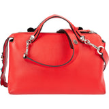 Fendi Red Leather By The Way Small Flowerland Shoulder Handbag