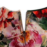 Dolce & Gabbana Multicolor Floral Print Lace Trim Dress (IT44)