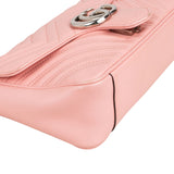 Gucci Pink Leather GG Marmont Matelassé Shoulder Crossbody Bag