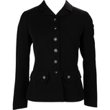 Chanel Black Suit Blazer Button Up Equestrian Coat Jacket (FR 38 / DE 36)