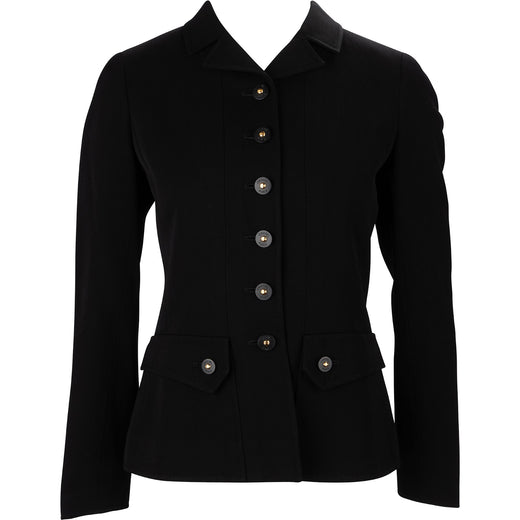 Chanel Black Suit Blazer Button Up Equestrian Coat Jacket (FR 38 / DE 36)