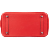 Hermès Rouge Garance Togo Leather Palladium Birkin 30 Handbag