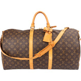 Louis Vuitton Monogram Canvas Keepall 55 Bandoulière Travel Bag