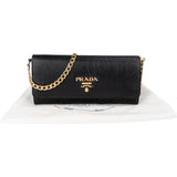 Prada Vitello Move Leather Wallet On Chain Crossbody Bag
