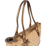 Gucci Monogram GG Metallic Leather Princy Tote Shoulder Bag