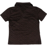 [🔄️B33 / F73] Fendi Brown Zucca Monogram Polo Shirt Top - vintageandkickz