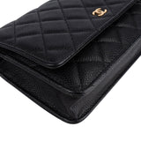 Chanel Quilted Caviar Leather CC Wallet On Chain Crossbody Bag