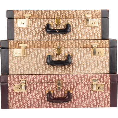 Christian Dior Trotter Monogram Vintage Suitcase Trio Tower