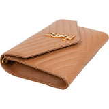 Saint Laurent Grain de Poudre Leather Clutch