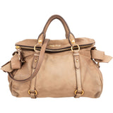 Miu Miu Brown Suede Bow Satchel Handbag