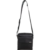 Ermenegildo Zegna Black Pebbled Leather Messenger Crossbody Bag