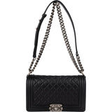Chanel Quilted Lambskin Medium Boy Single Flap Crossbody Bag