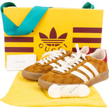 Gucci x Adidas Red Leather Monogram GG Canvas Gazelle Sneakers (US 3 ½ / EU 34)