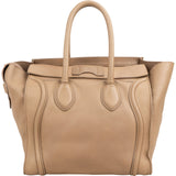 Céline Drummed Calfskin Luggage Tote Handbag
