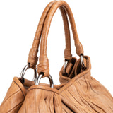 Miu Miu Gathered Vertical Quilted Leather Handbag