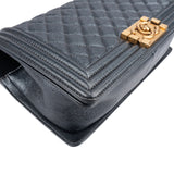 Chanel Quilted Grained Calfskin Medium Boy Single Flap Crossbody Bag