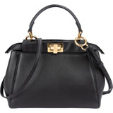 Fendi Black Leather Peekaboo Small Handbag