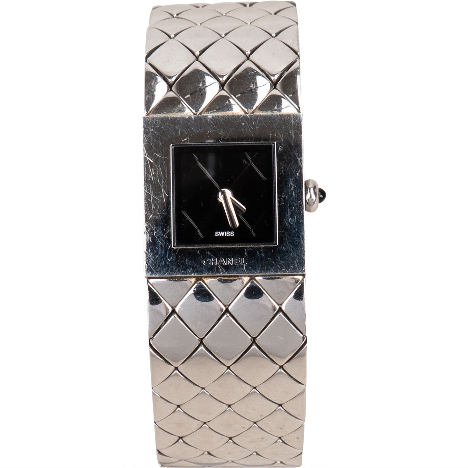 Chanel Silver Tone Matelasse Coco H0009 Women Watch - vintageandkickz