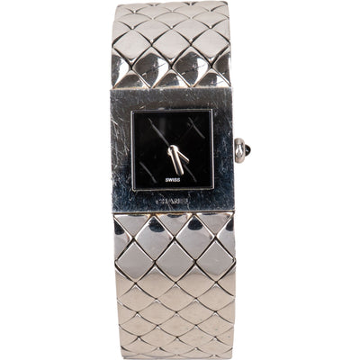 Chanel Silver Tone Matelasse Coco H0009 Women Watch - vintageandkickz