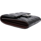 Chanel Quilted Caviar Leather CC Classic Compact Flap Wallet