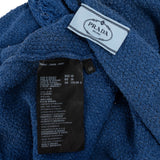 Prada Blue Frayed Trim Cotton Cropped Jacket (IT 40)