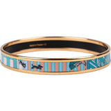 Hermès Gold Tone Enamel La Cité Cavalière Bangle Bracelet