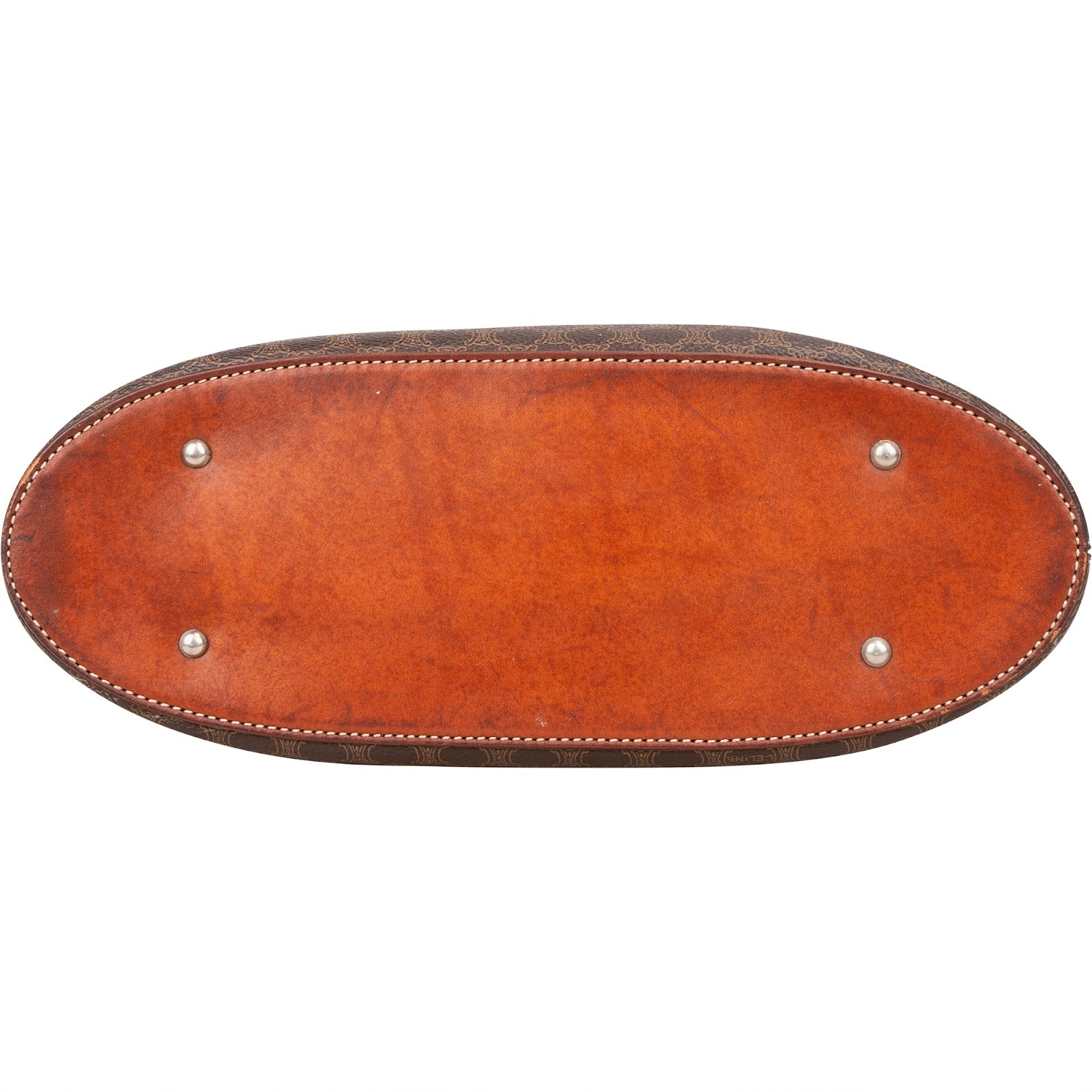 [🔄️B14 / F32] Celine Macadam Canvas Ring Handle Tote Handbag - vintageandkickz