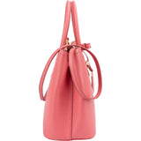 Prada Pink Saffiano Leather Double Handbag