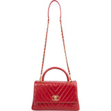 Chanel Quilted Calfskin Chevron Coco Handle Single Flap Handbag
