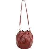 Cartier Bordeaux Leather Bucket Shoulder Bag