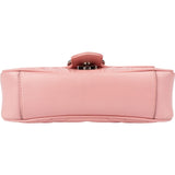 Gucci Pink Matelassé Leather GG Marmont Small Crossbody Bag