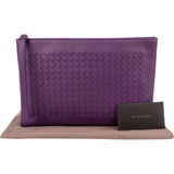 Bottega Veneta Purple Intrecciato Leather Clutch Bag