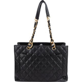 Chanel Quilted Caviar Leather CC Grand Shopping Tote Shoulder Bag