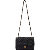 Chanel Quilted Caviar Leather Jumbo Double Flap Crossbody Bag