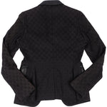 [🔄️B33 / F74] Gucci Black GG Monogram Leather Trim Blazer - vintageandkickz