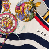 Hermès La Ronde des Heures Silk Carre 90 Scarf Tuch