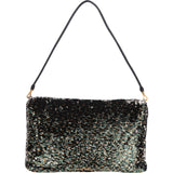 Miu Miu Bicolor Sequin Flap Hobo Shoulder Bag