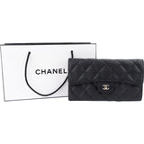 Chanel Quilted Caviar Leather Classic Flap Wallet