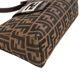 Fendi Monogram FF Zucca Baguette Buckle Canvas Small Shoulder Bag