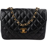 Chanel Quilted Lambskin 24K Gold Single Flap Crossbody Bag