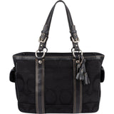 Coach Black Monogram Signature Gallery Tote Shoulder Bag