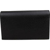 Gucci Black Leather Interlocking GG Wallet On Chain Crossbody Bag