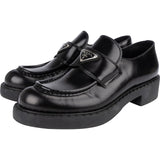 Prada Black Brushed Leather Loafers (38)