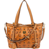 MCM Monogram Visetos Leather Studded Satchel Tote Shoulder Bag