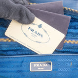 Prada Blue Tessuto Saffiano Triangle Tote Crossbody Handbag