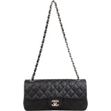 Chanel Quilted Lambskin East West Single Flap Shoulder Bag